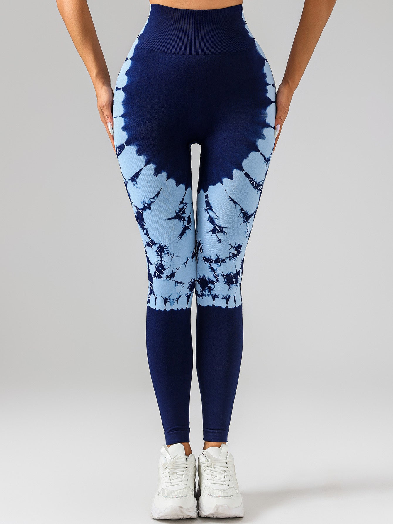 Tie-Dye Yoga Leggings with High Waistband