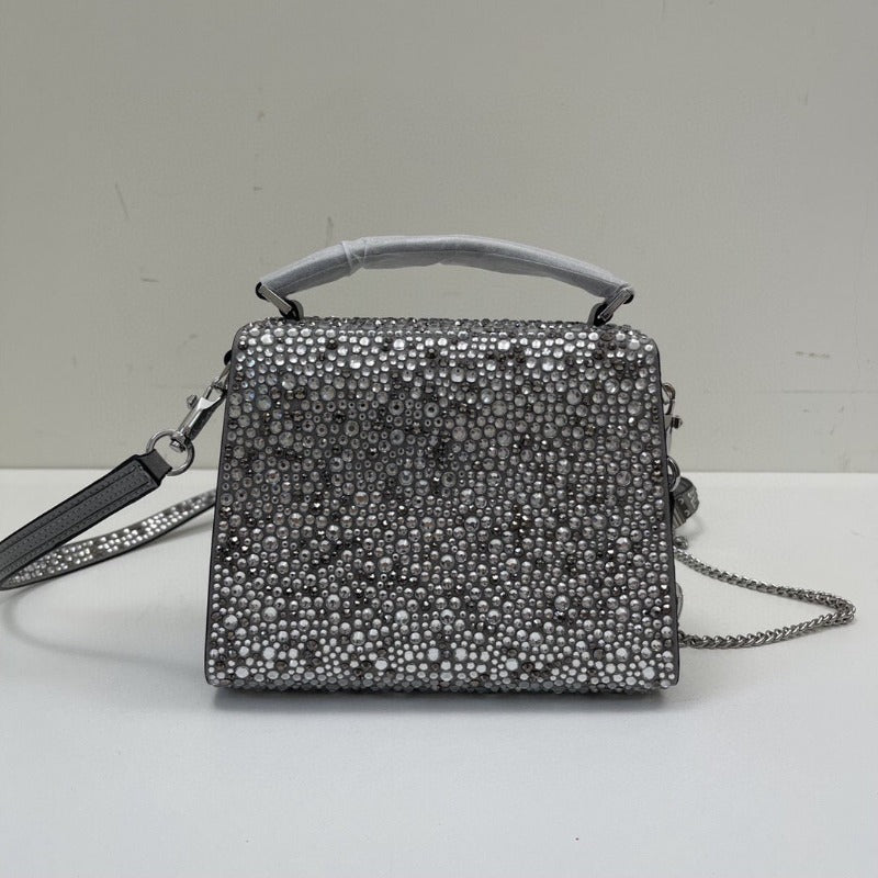 ESMEE - Crystal Mini Sequin Top Handle Bag Silver