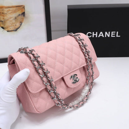 ESMEE - Caviar Classic Double Flap Bag Pink