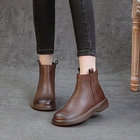 Winter Fleece-lined Flat Ankle Boots