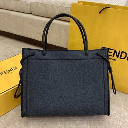 ESMEE FF Logo Wool Shopper Bag - FND 785