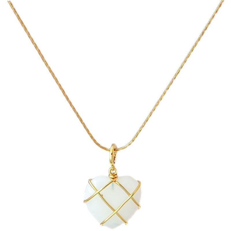 Moonstone Heart Necklace