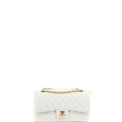 ESMEE - Caviar Classic Double Flap Bag White