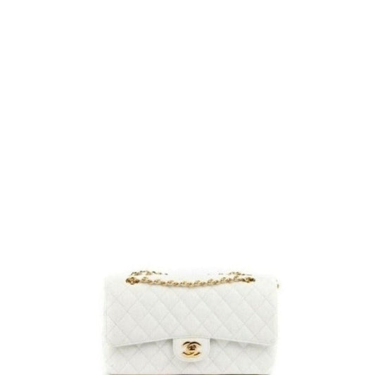 ESMEE - Caviar Classic Double Flap Bag White