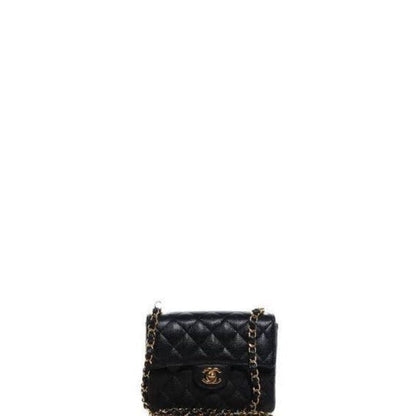 ESMEE - Caviar Mini Square Flap Bag Black