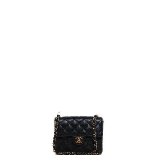 ESMEE - Caviar Mini Square Flap Bag Black