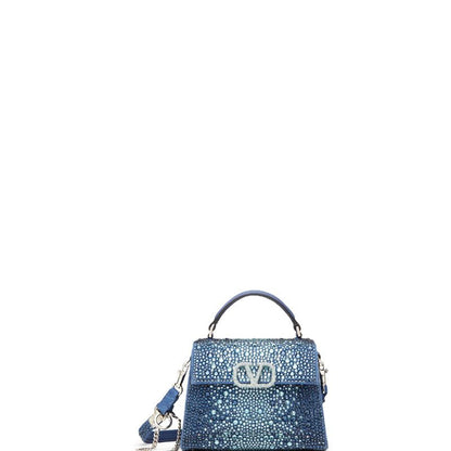 ESMEE - Crystal Mini Sequin Top Handle Bag Blue/Silver