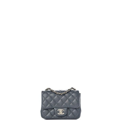 ESMEE - Caviar Mini Square Flap Bag Grey