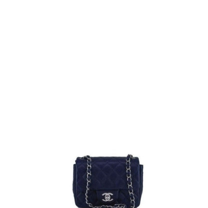 ESMEE - Caviar Mini Square Flap Bag Navy Blue