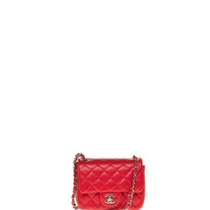 ESMEE - Caviar Mini Square Flap Bag Red