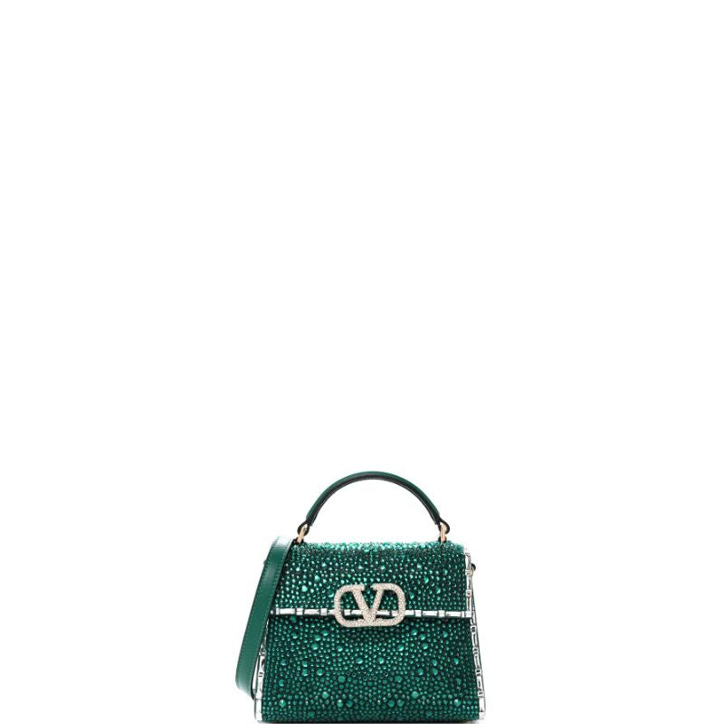 ESMEE - Crystal Mini Sequin Top Handle Bag Green