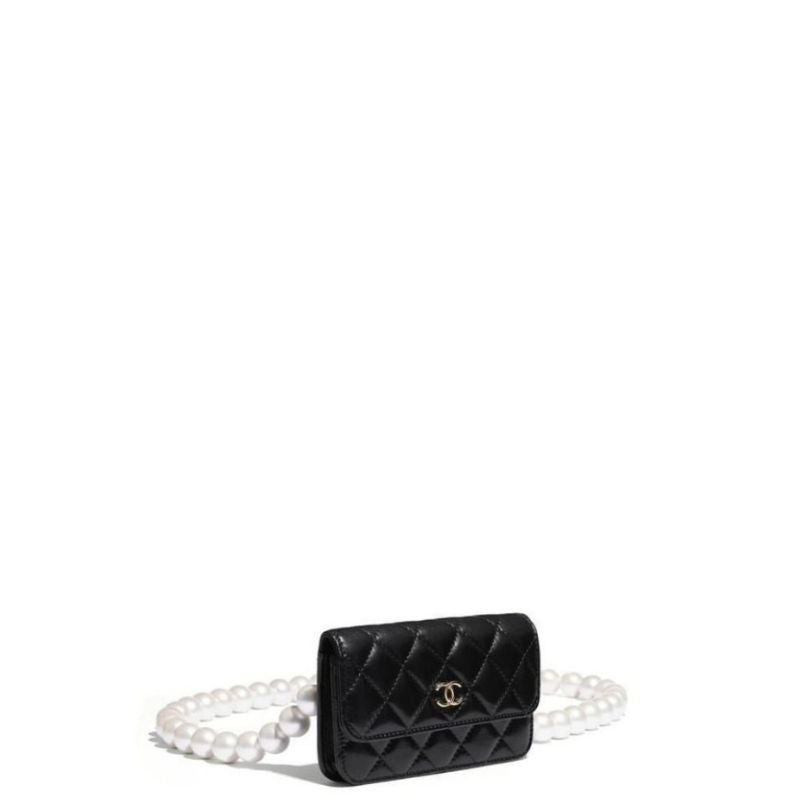 ESMEE - Clutch With Maxi Pearls Chain Black