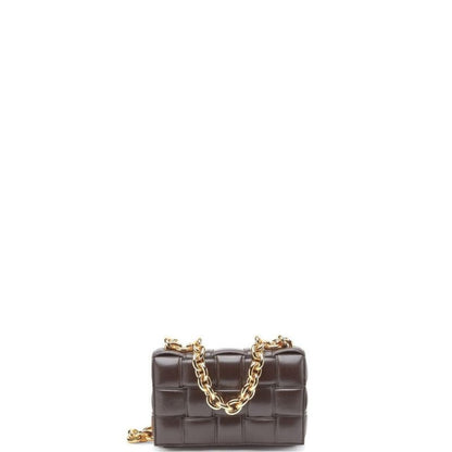 ESMEE - Cassette Shoulder Chain Bag Dark Brown