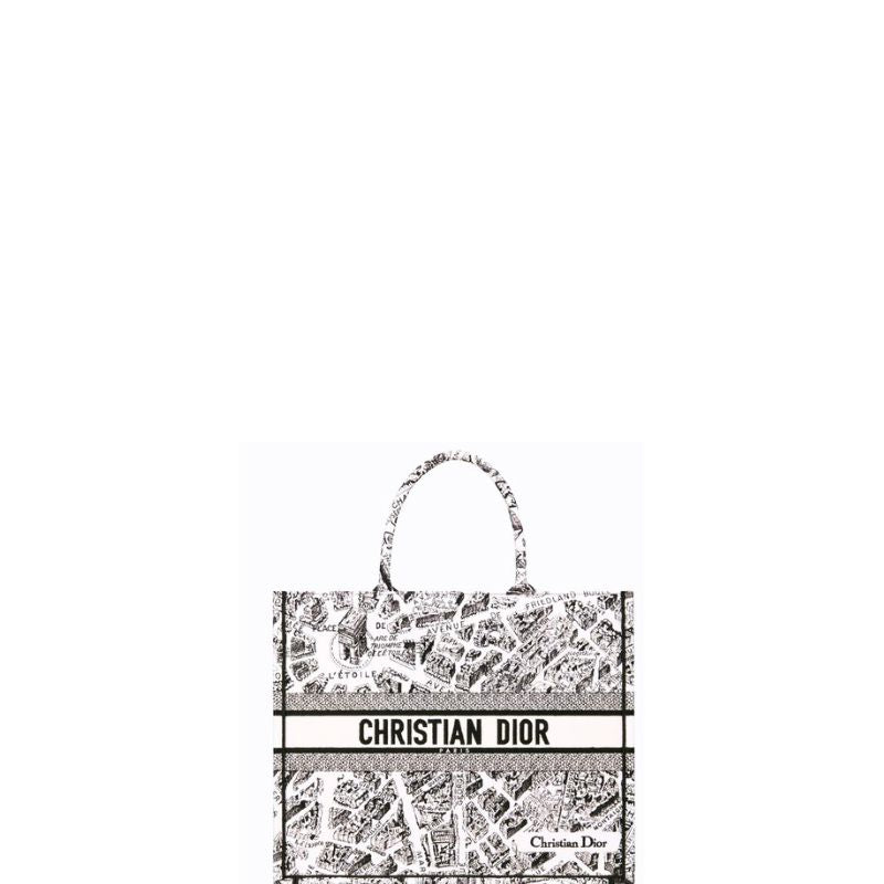 ESMEE - Book Tote Canvas Plan De Paris White/Black