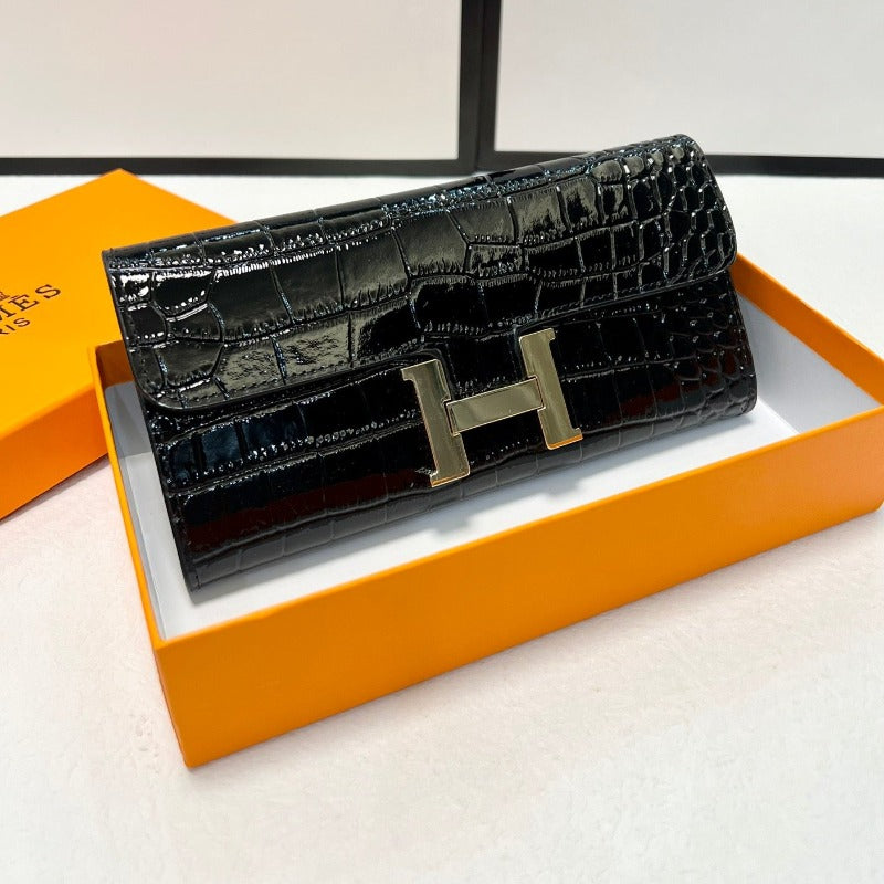 ESMEE - Constance Long Wallet Black Croc