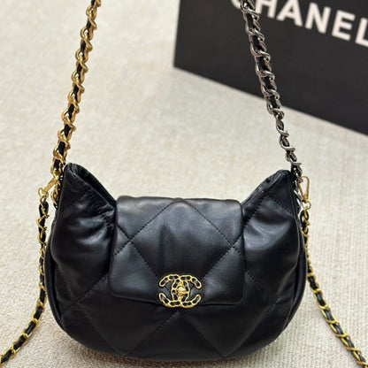 ESMEE - CC Hobo Chain Bag Black