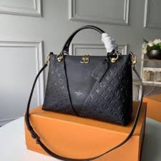 ESMEE - Black Monogram Leather Handbag