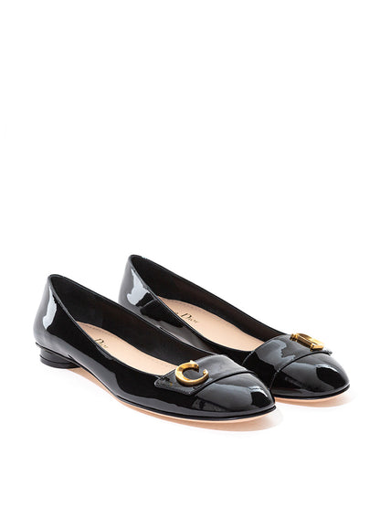 Elegant Black Patent Leather Ballerina Flats