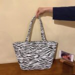 Stylish Zebra-Striped Tote Bags